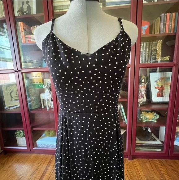 Reformation Women's Sorrento Black Polka Dot Whimsical Maxi Dress. Size 2 - Picture 8 of 12